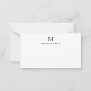 Klassische formelle Typografie Monogram Black N Mitteilungskarte