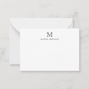 Klassische formelle Typografie Monogramm Schwarz Mitteilungskarte