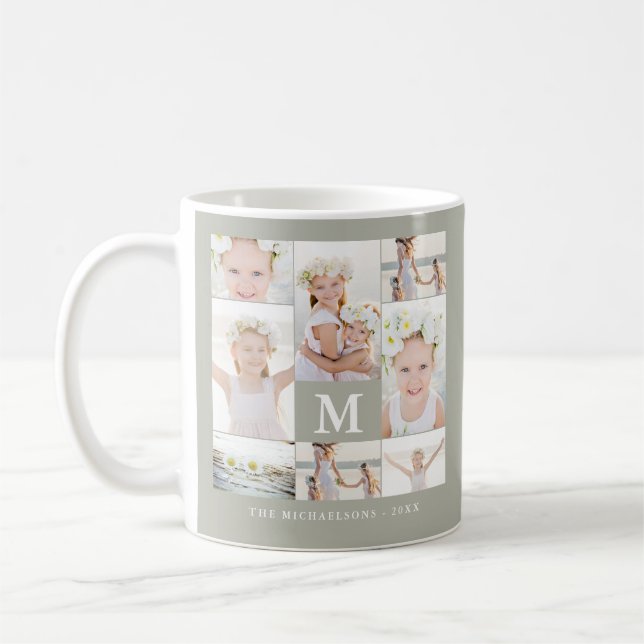 Klassische FotoCollage mit Monogramm und Name Kaffeetasse (Links)