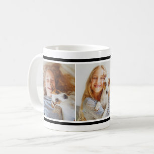 Klassische Fotocollage mit schwarzem Streifen Kaffeetasse