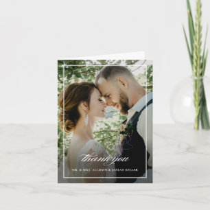 Klassische Fotohochzeit mit Skript Dankeskarte