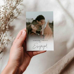 Klassische Fotokarten-Einladung „Wir sind verlobt“ Einladung