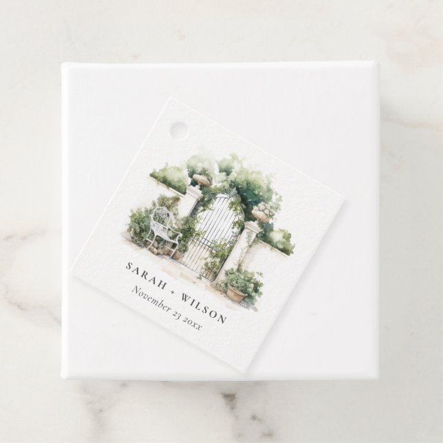 Klassische Französisch-Garten Landschaft Wasserfar Geschenkanhänger (Beispiel)