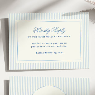 Klassische französische blaue Streifen RSVP Online Karte