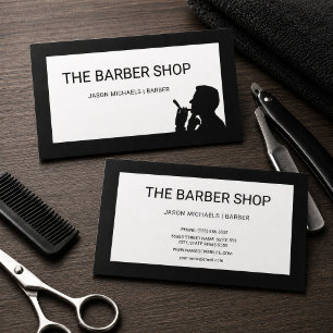 Klassische Friseursalonsilhouette Visitenkarte