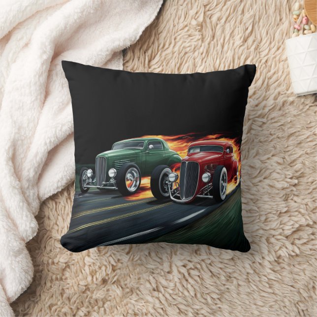 Klassische frisierter Autos runter in einer Nachts Kissen (Decke)