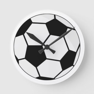 Klassische Fußballgrafik Traditioneller Sportfan Runde Wanduhr