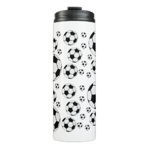 Klassische Fußballgrafik Traditioneller Sportfan Thermosbecher
