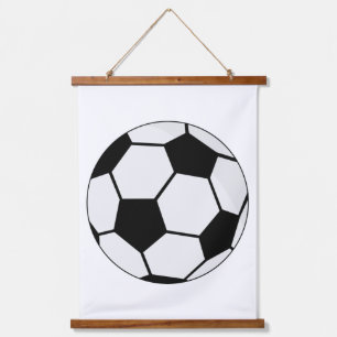 Klassische Fußballgrafik Traditioneller Sportfan Wandteppich Mit Holzrahmen