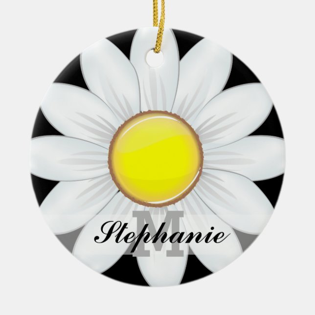 Klassische Gänseblümchen-Blume Keramikornament (Vorne)