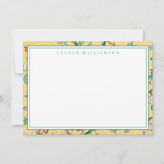 Klassische Gelb- und Grüne Chinoiserie Note Card Mitteilungskarte