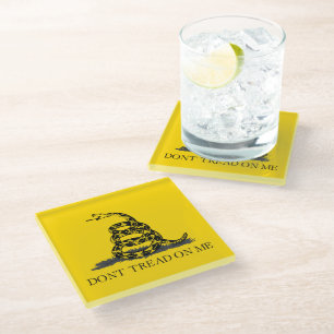 Klassische gelbe Gadsden-Flagge Don't Tread on Me Glasuntersetzer