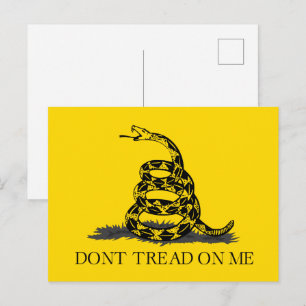 Klassische gelbe Gadsden-Flagge Don't Tread on Me Postkarte