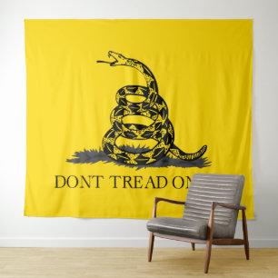 Klassische gelbe Gadsden-Flagge Don't Tread on Me Wandteppich