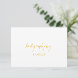 Klassische gelbe Hochzeit RSVP Karte