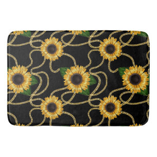 Klassische Gelbe Sonnenblumen Stilvolles Muster au Badematte
