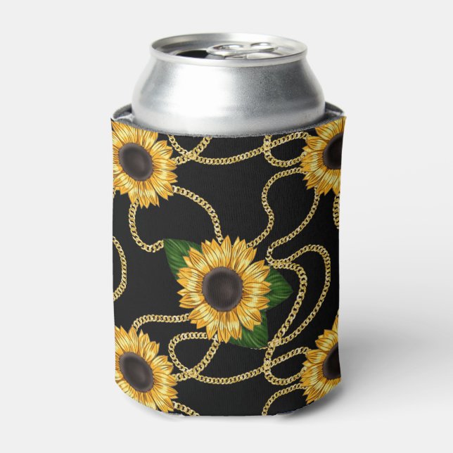 Klassische Gelbe Sonnenblumen Stilvolles Muster au Dosenkühler (Kanne Vorderseite)