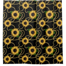 Klassische Gelbe Sonnenblumen Stilvolles Muster au Duschvorhang