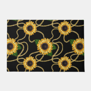 Klassische Gelbe Sonnenblumen Stilvolles Muster au Fußmatte