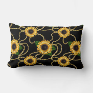 Klassische Gelbe Sonnenblumen Stilvolles Muster au Lendenkissen