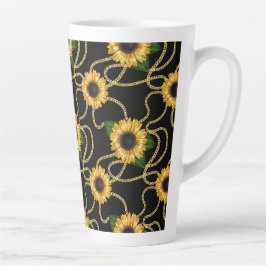 Klassische Gelbe Sonnenblumen Stilvolles Muster au Milchtasse