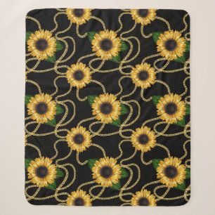 Klassische Gelbe Sonnenblumen Stilvolles Muster au Sherpadecke