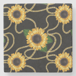 Klassische Gelbe Sonnenblumen Stilvolles Muster au Steinuntersetzer