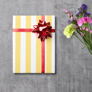 Klassische gelbe und weiße Streifen im Vintage-Sti Geschenkpapier