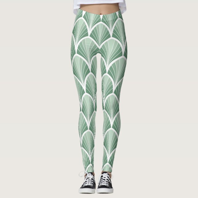 Klassische Geometrie: Art Deco Nahtloser Stil Leggings (Vorderseite)