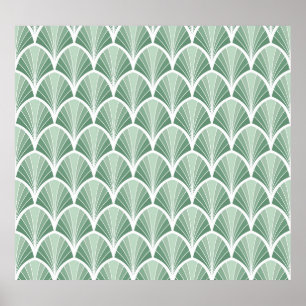 Klassische Geometrie: Art Deco Nahtloser Stil Poster