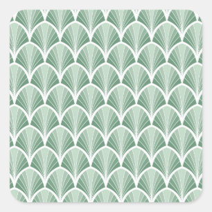 Klassische Geometrie: Art Deco Nahtloser Stil Quadratischer Aufkleber