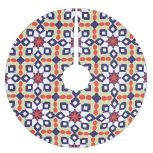 Klassische Geometrie: Nahtloses Zierdesign Polyester Weihnachtsbaumdecke