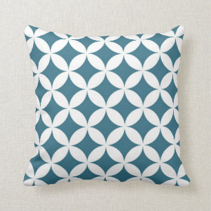 Klassische geometrische Kreise in Aquamarin und we Kissen