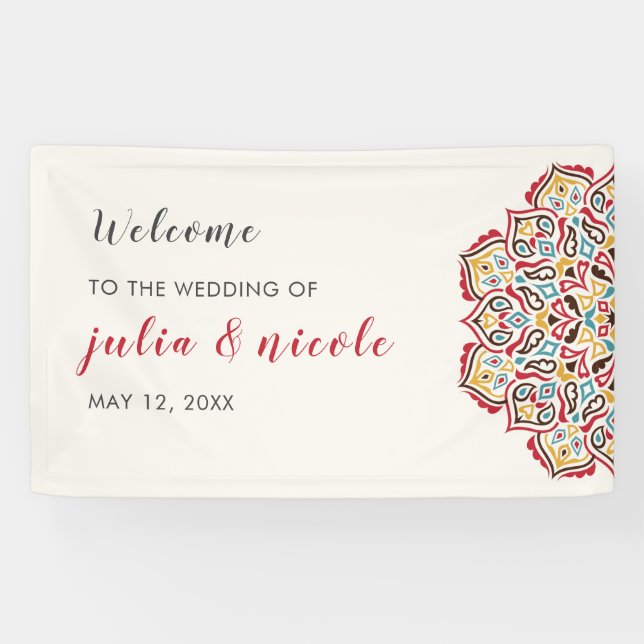 Klassische geometrische Mandala-Muster Banner (Horizontal)