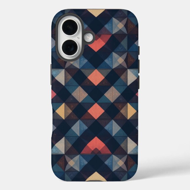klassische geometrische Telefonabdeckung iPhone 16 Hülle (Rückseite)