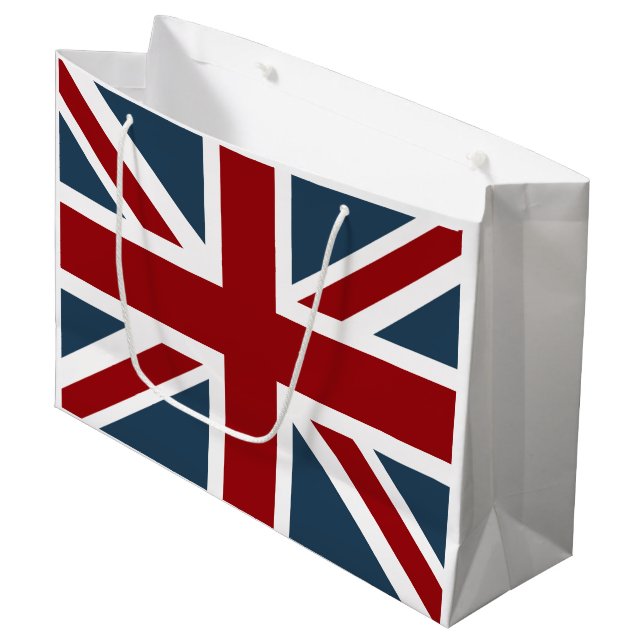 Klassische Gewerkschafts-Jack-Flagge besonders Große Geschenktüte (Vorderseite Schrägansicht)