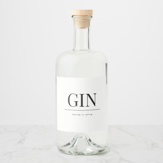 Klassische GIN Hochzeit Alkoholflaschenetikett (Vorderseite)