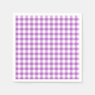 Klassische Gingham-Orchidee Lila Serviette