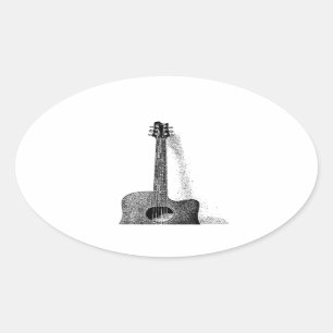 Klassische Gitarre Ovaler Aufkleber
