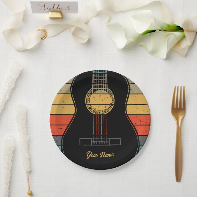 Klassische Gitarre Pappteller (Hochzeit)