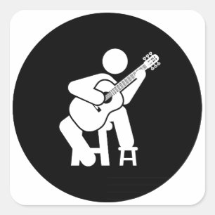 Klassische Gitarre Quadratischer Aufkleber