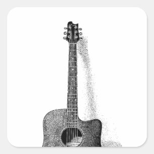 Klassische Gitarre Quadratischer Aufkleber