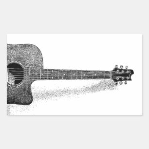 Klassische Gitarre Rechteckiger Aufkleber