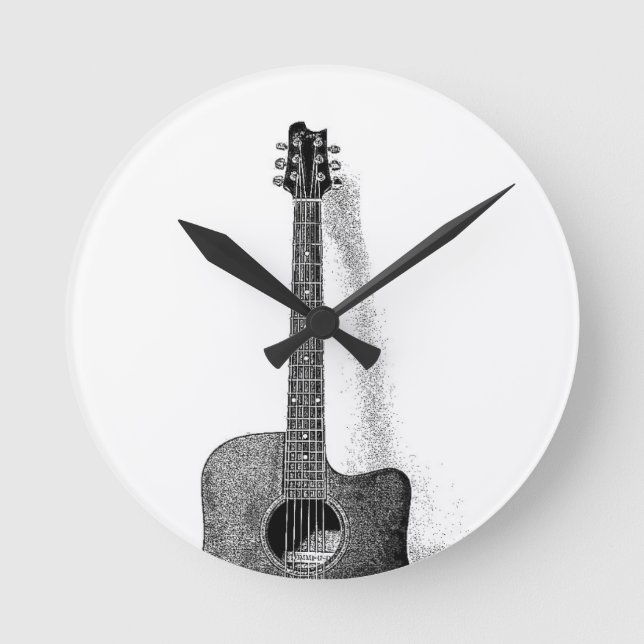 Klassische Gitarre Runde Wanduhr (Vorderseite)
