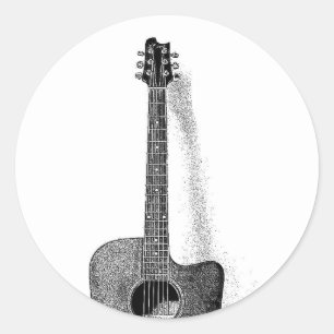 Klassische Gitarre Runder Aufkleber