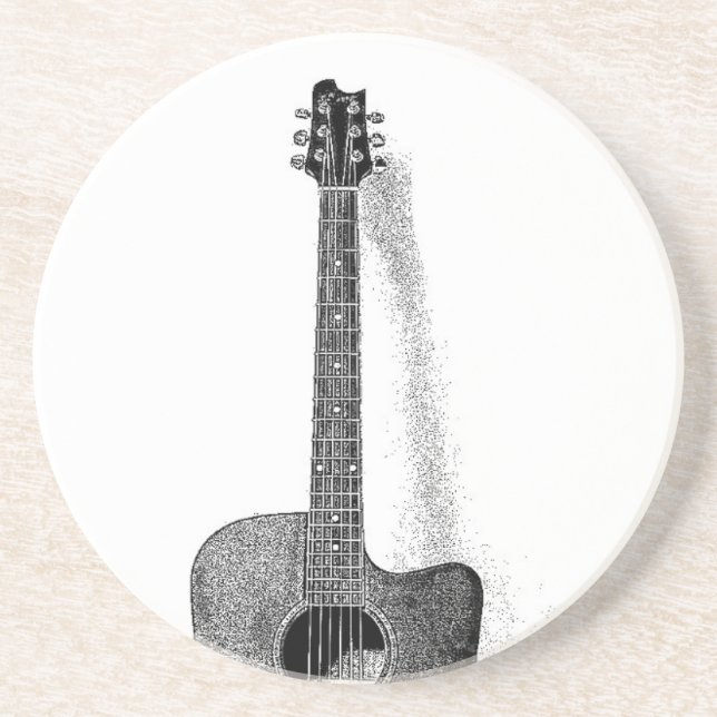 Klassische Gitarre Sandstein Untersetzer (Vorne)