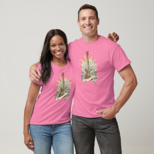 Klassische Gitarre und Schädel T-Shirt