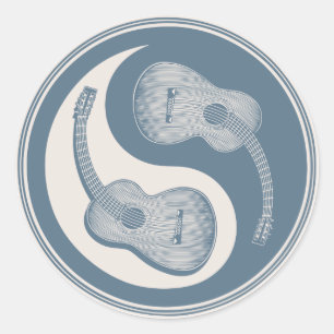 Klassische Gitarre Yin Yang Runder Aufkleber