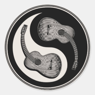 Klassische Gitarre Yin Yang Runder Aufkleber