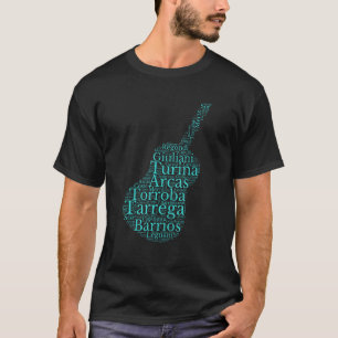 Klassische Gitarrenform für klassischen Gitarriste T-Shirt